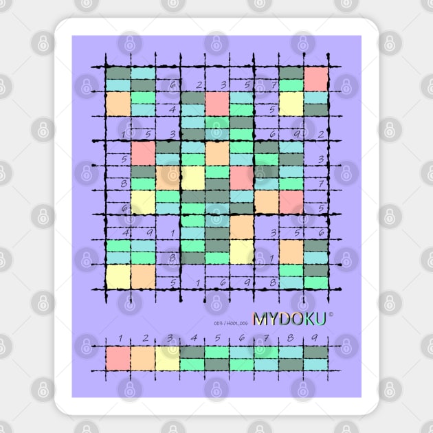 Mydoku_003_H001_006_F: Sudoku, Sudoku coloring, logic, logic puzzle, holiday puzzle, fun, away from screen Magnet by Mydoku
